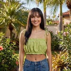 Papermoon Trendy Green Crop Top - NWT